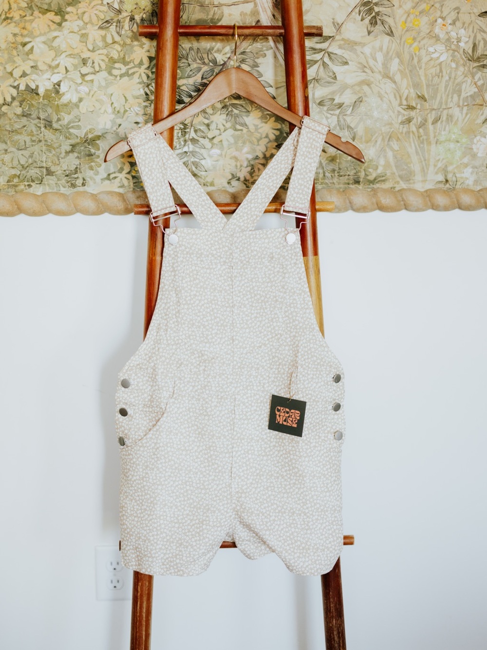 Floral Print Short Overalls NWT